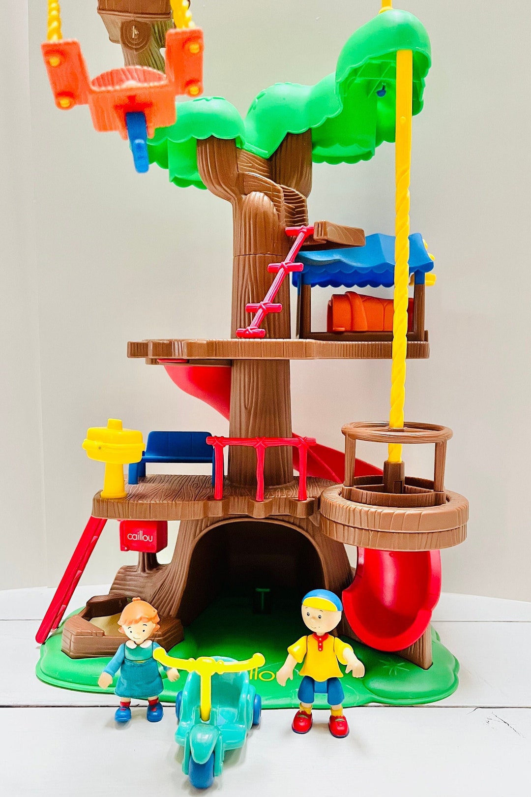 Rare Caillou Treehouse 2002 Irwin Toy Playset and Figures Bike READ ...