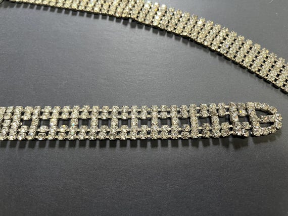 Vintage belt silvertone rhinestone costume bling Vintage 50 main image 4
