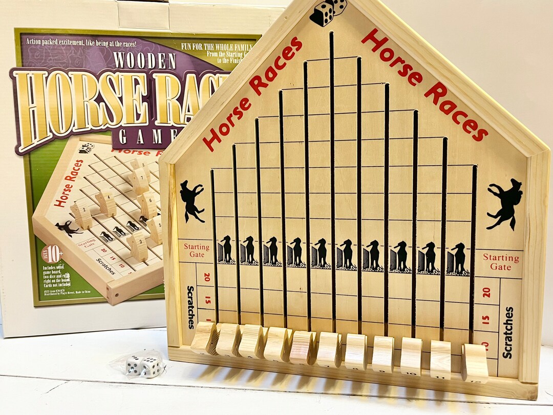 Vintage Wooden Horse Races Game Board Games Family Racing Etsy