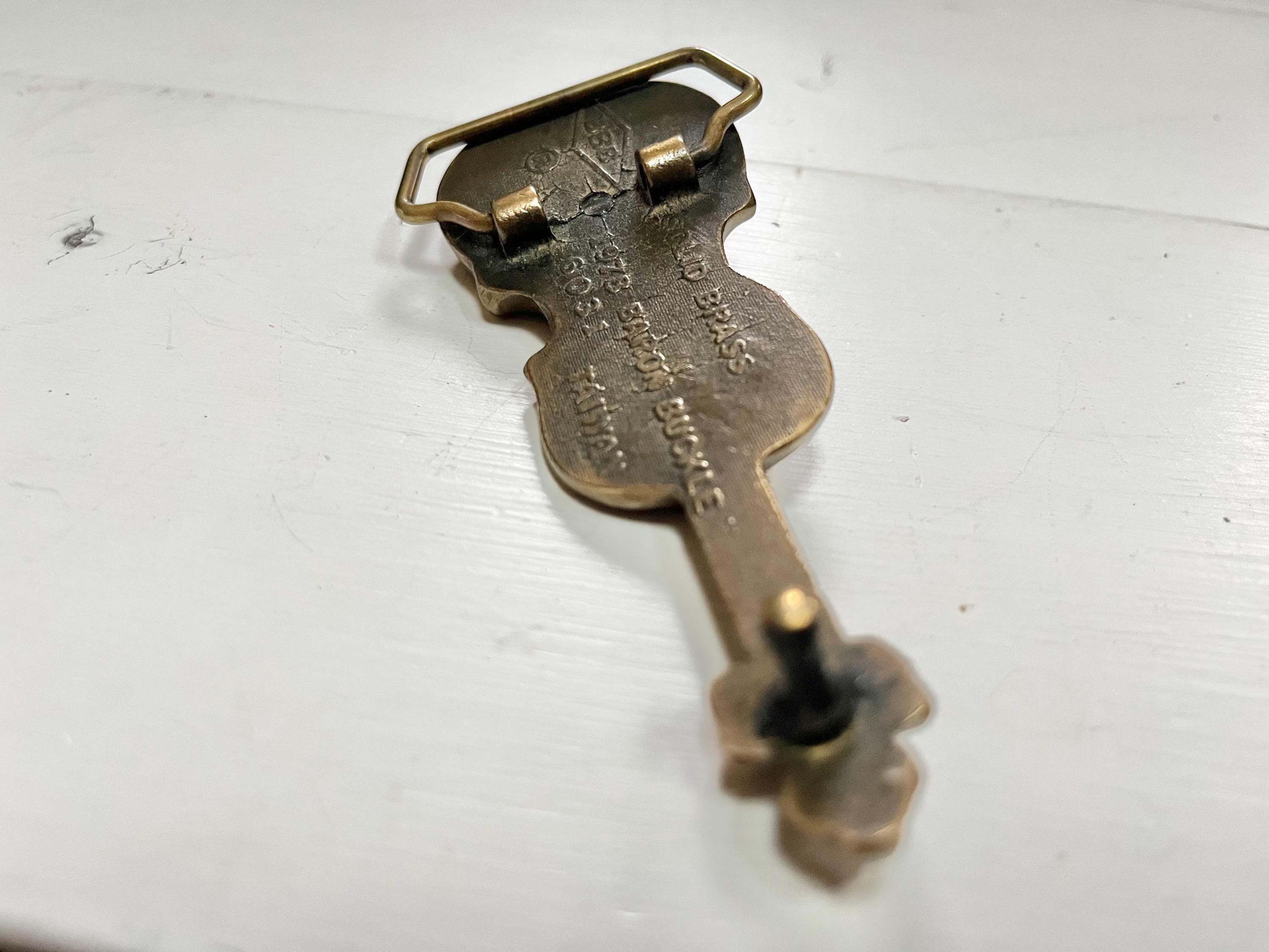 Vintage Solid Brass Violin Belt Buckle - Baron Buckles 1978 - Etsy