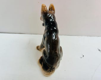 ヴィンテージ ジャーマンシェパードドッグ 磁器製置物 3.75インチ 犬の