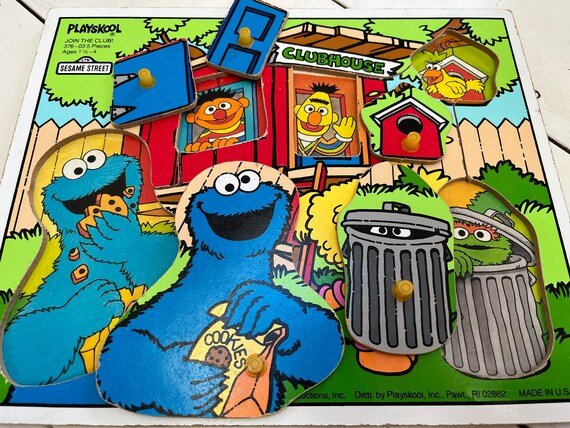 Vintage 1990 Sesame Street Puzzle: Cookie Monster Clubhouse