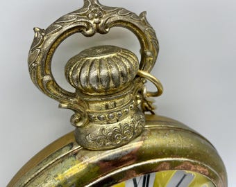 Vintage Landex Pocket Watch Style Wall Clock Japan Quartz Metal