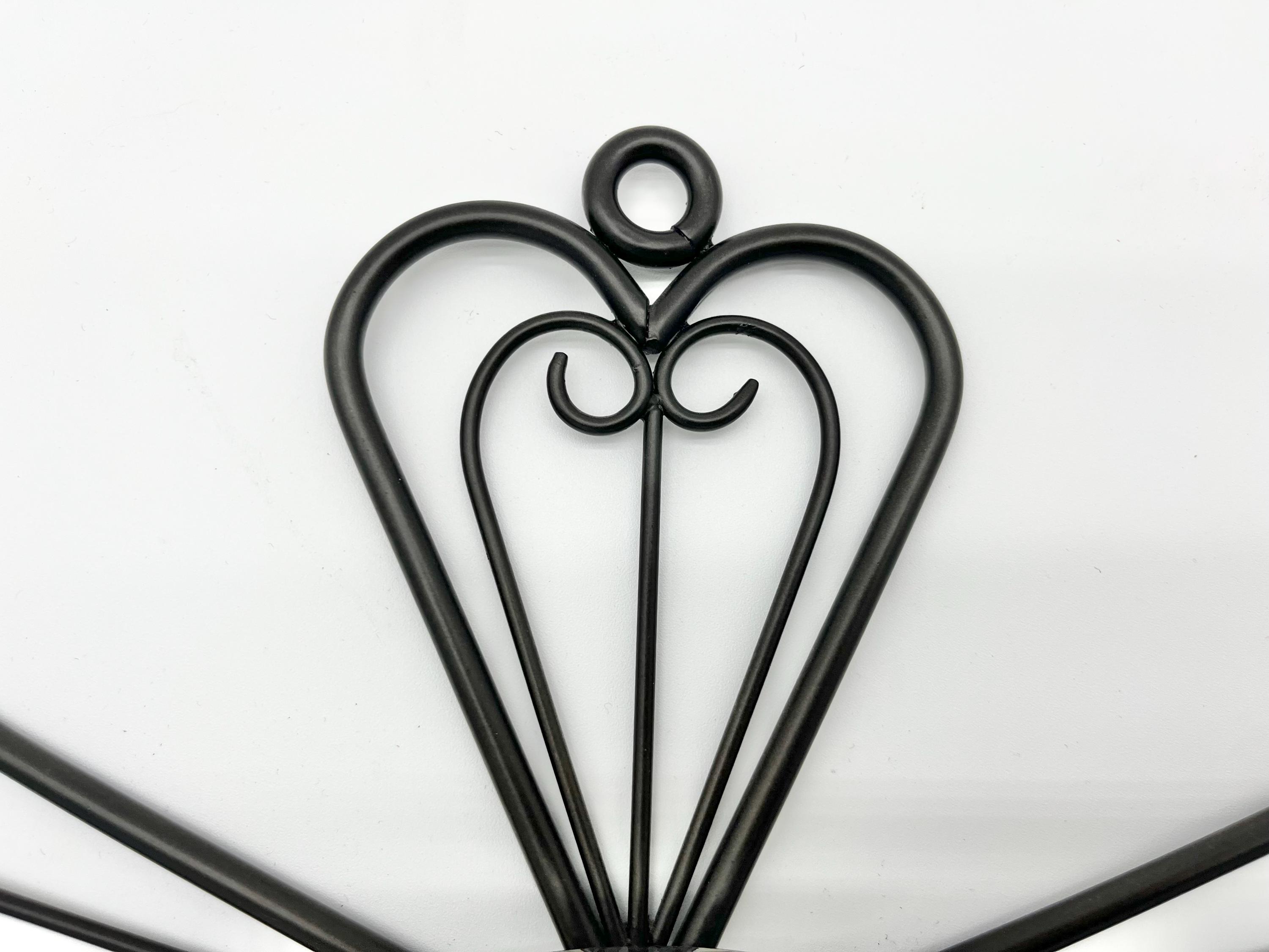 Vintage Partylite Cross Candle Wall Sconce: Black Metal Votive Glass