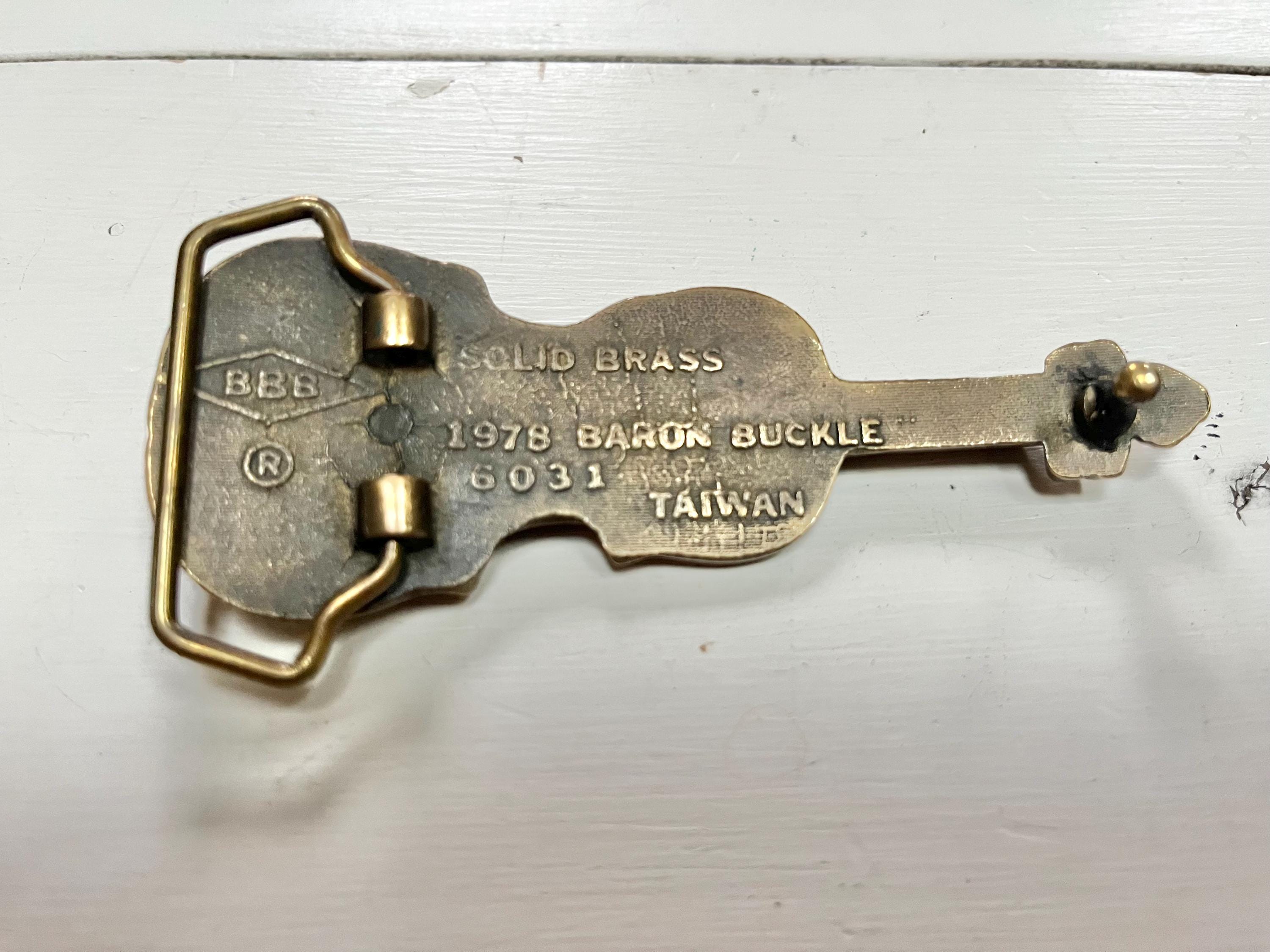 Vintage Solid Brass Violin Belt Buckle - Baron Buckles 1978 - Etsy