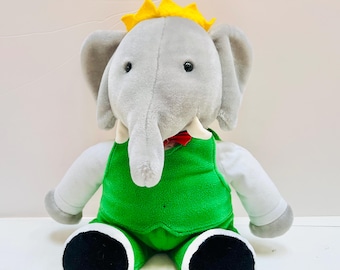 ババール、象、ぬいぐるみ、おもちゃ、ヴィンテージ、ぬいぐるみ、動物