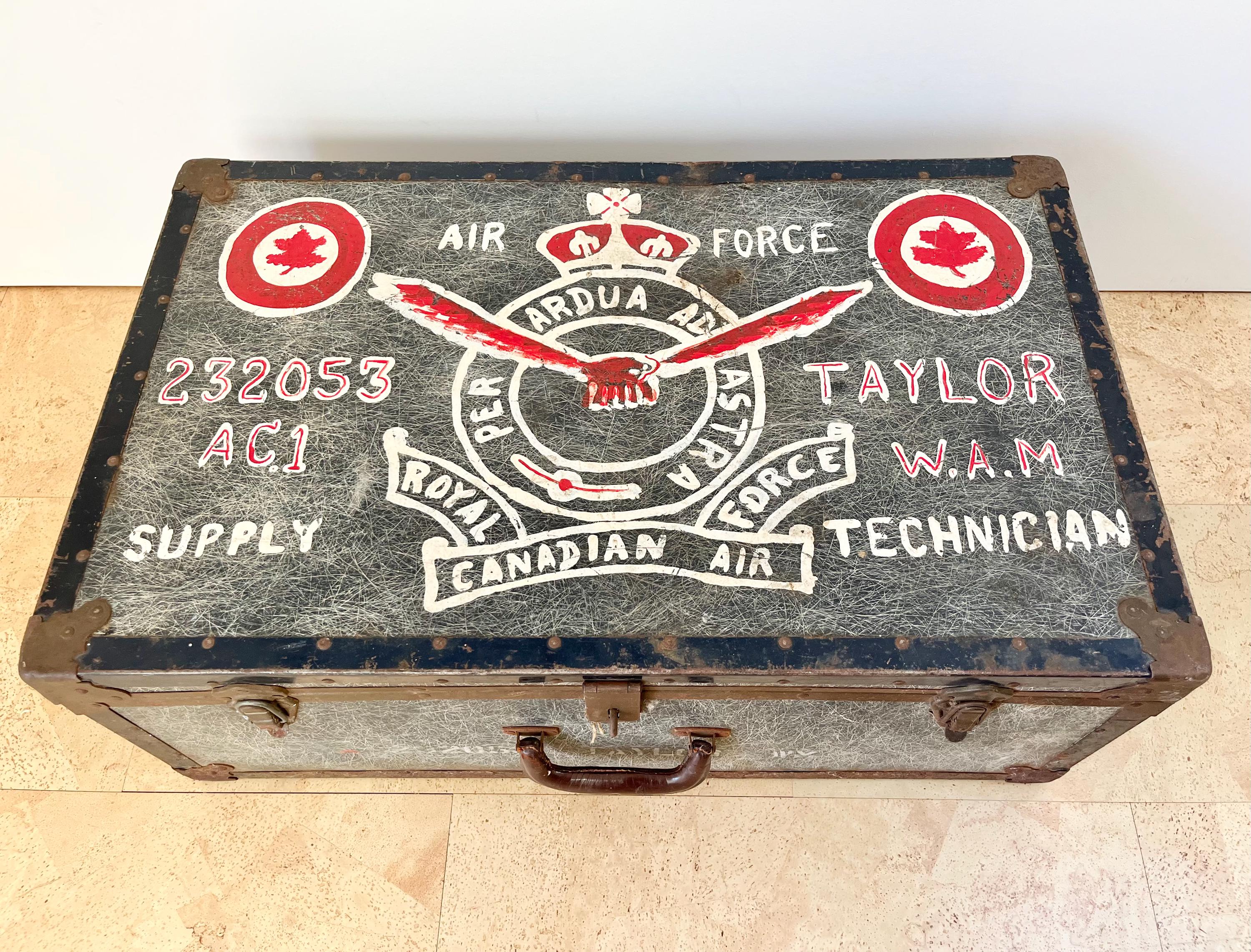 Vintage Canadian Royal Air Force War Trunk: W.A.M Taylor Supply