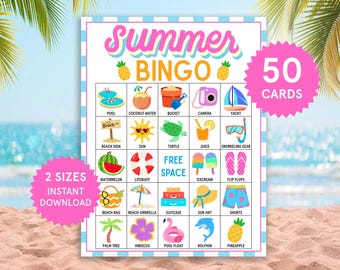 Summer Bingo Summer Activities for Kids Family Summer Games Summer Group Games Bingo Cards Printable Summer Printables Summer Icebreaker