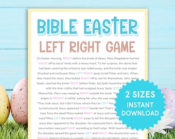 Bible Easter Left Right Game Easter Story Sunday School Church Activities for Kids Easter Bible Study Game Gift Exchange Game Pass the Prize