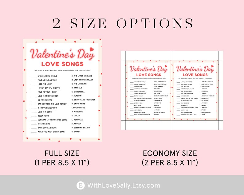 Valentines Day Love Song Game Printable Valentines Trivia for Kids and ...