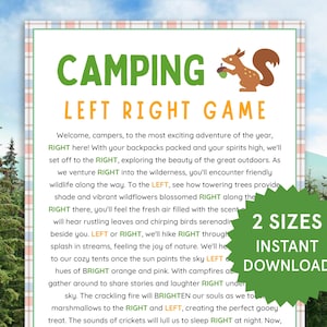 Camping Left Right Game Camping Activities for Kids Camping Games Adults Gift Exchange Game Pass the Prize Summer Camping Party Dad Camping