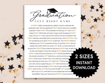 Abschluss Links Rechts Spiel Abschluss Party Spiele Klasse von 2026 High School Abschluss Druckbare 2026 Abschluss Spiel Senior Grad Party Spiel