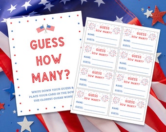 Americana Baby Shower Guess How Many Candies In The Jar Patriotic Game 4th of July Guess How Many Fourth of July Games 4th of July Party