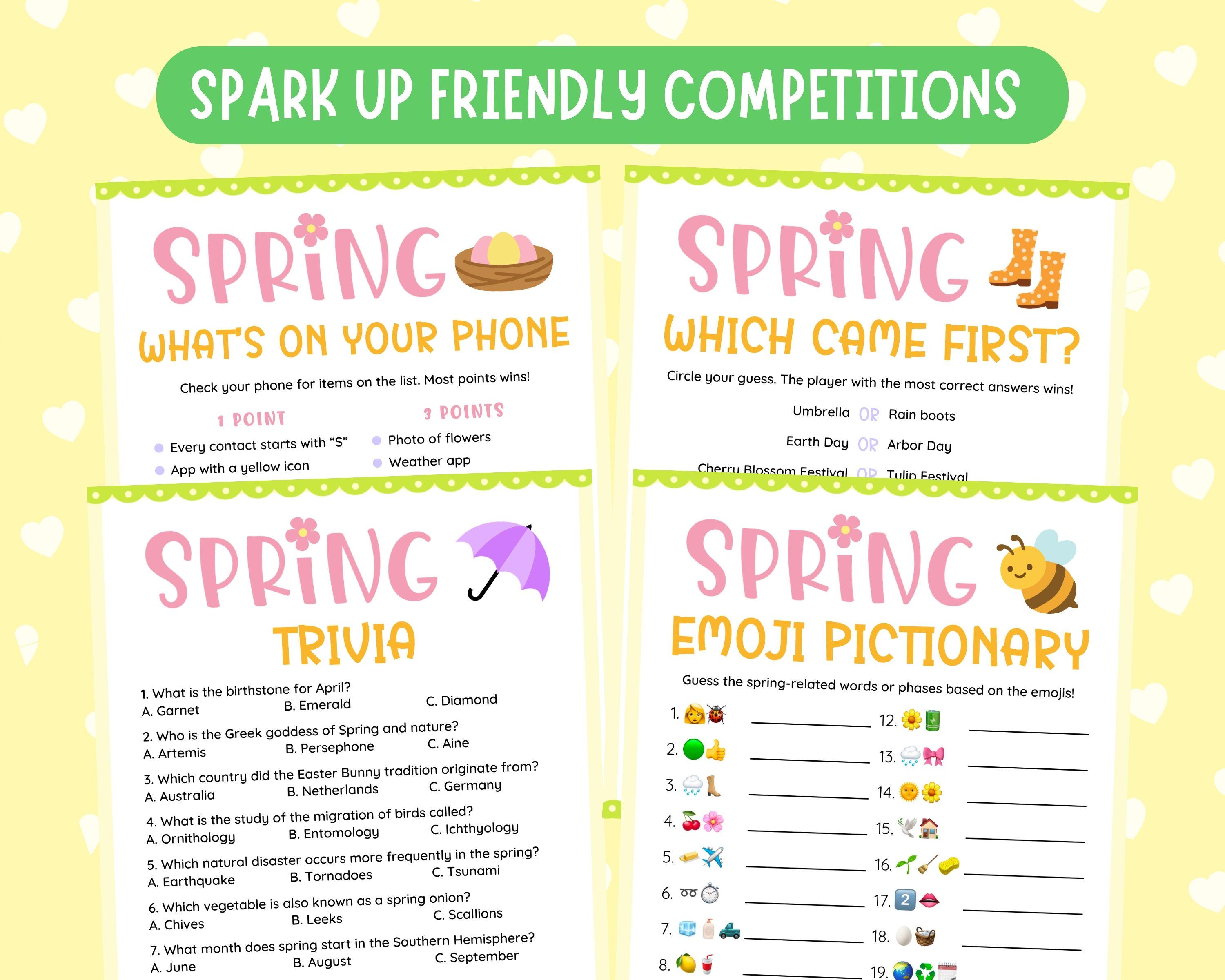 Spring Game Bundle | Fun Spring Party Games for Kids, Adults, Family ...