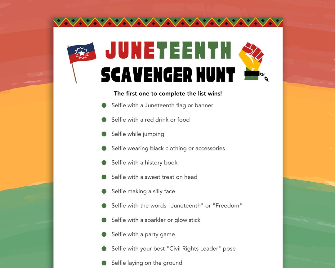 Juneteenth Scavenger Hunt Juneteenth Games Activities Juneteenth ...