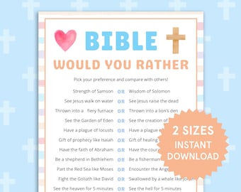 Bible Would You Rather Bible Games Sunday School Activities Bible Study Games for Kids Ministry Printable Youth Group Womens Ministry Games