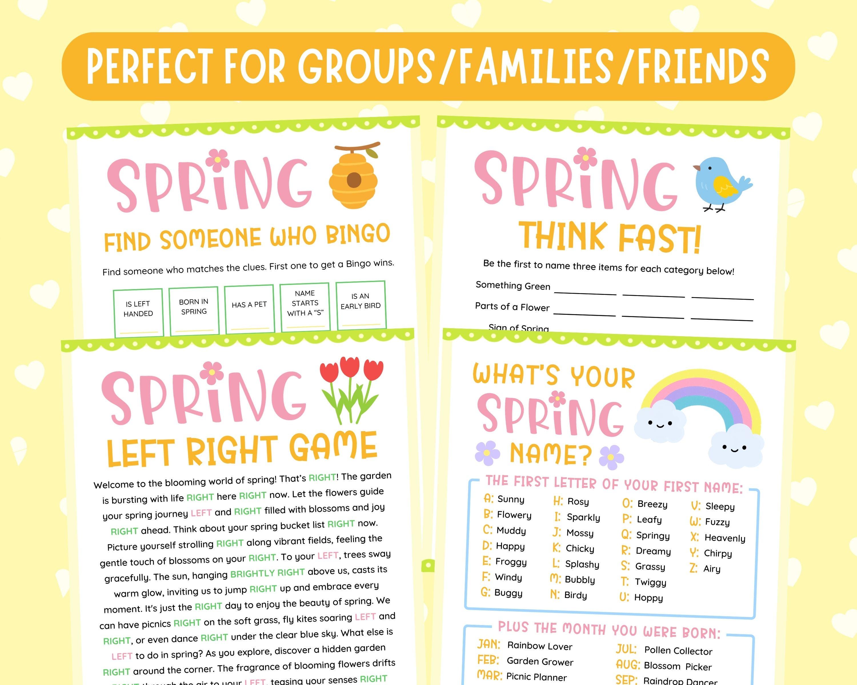Spring Game Bundle | Fun Spring Party Games for Kids, Adults, Family ...