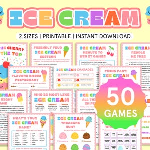 Ice Cream Party Games Ice Cream Games Summer Games Icecream Social Activities for Kids Family Summer Activities for Kids Birthday Pool Party