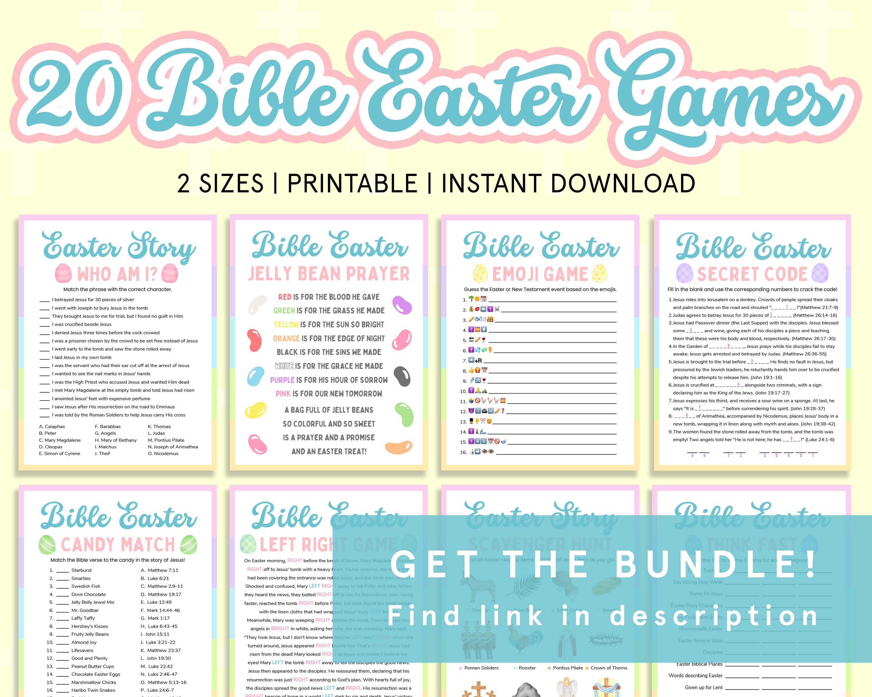 Bible Easter Trivia Game Church Easter Activities for Kids, Adults Easter Party Games Christian ...
