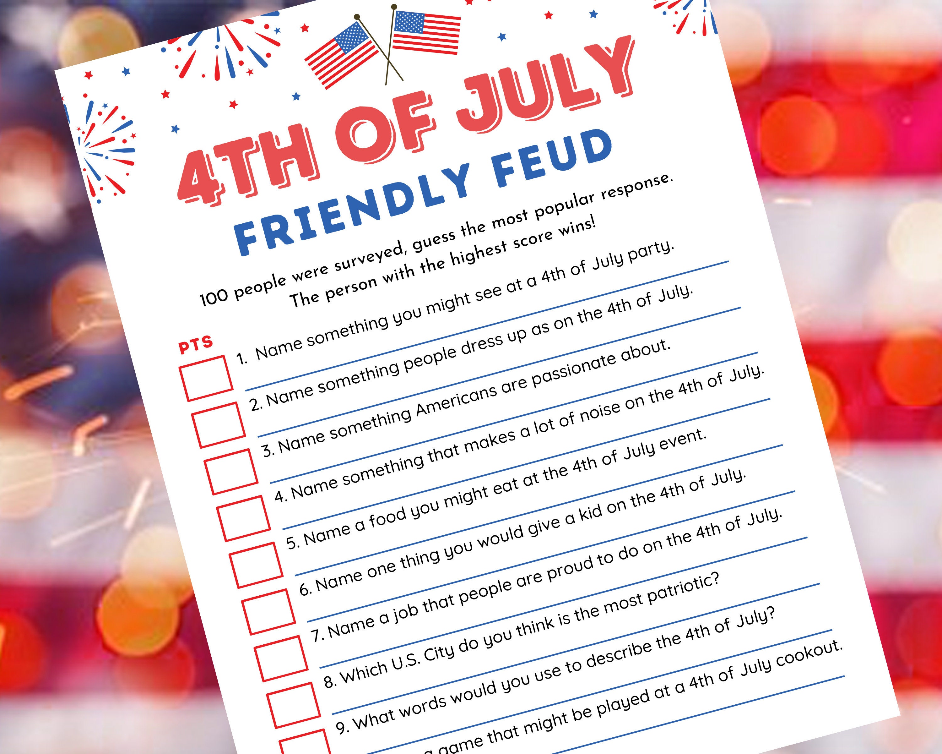 family feud 4th of july