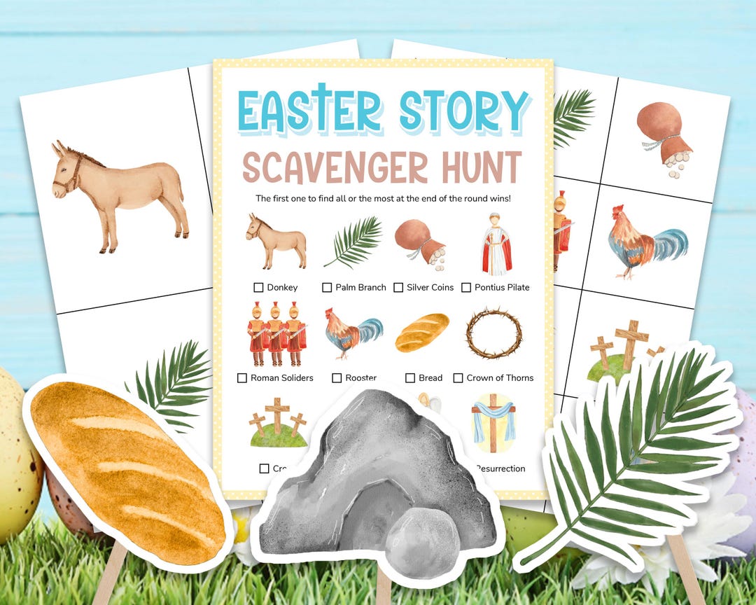 Bible Easter Scavenger Hunt Game Church Easter Activities for Kids ...