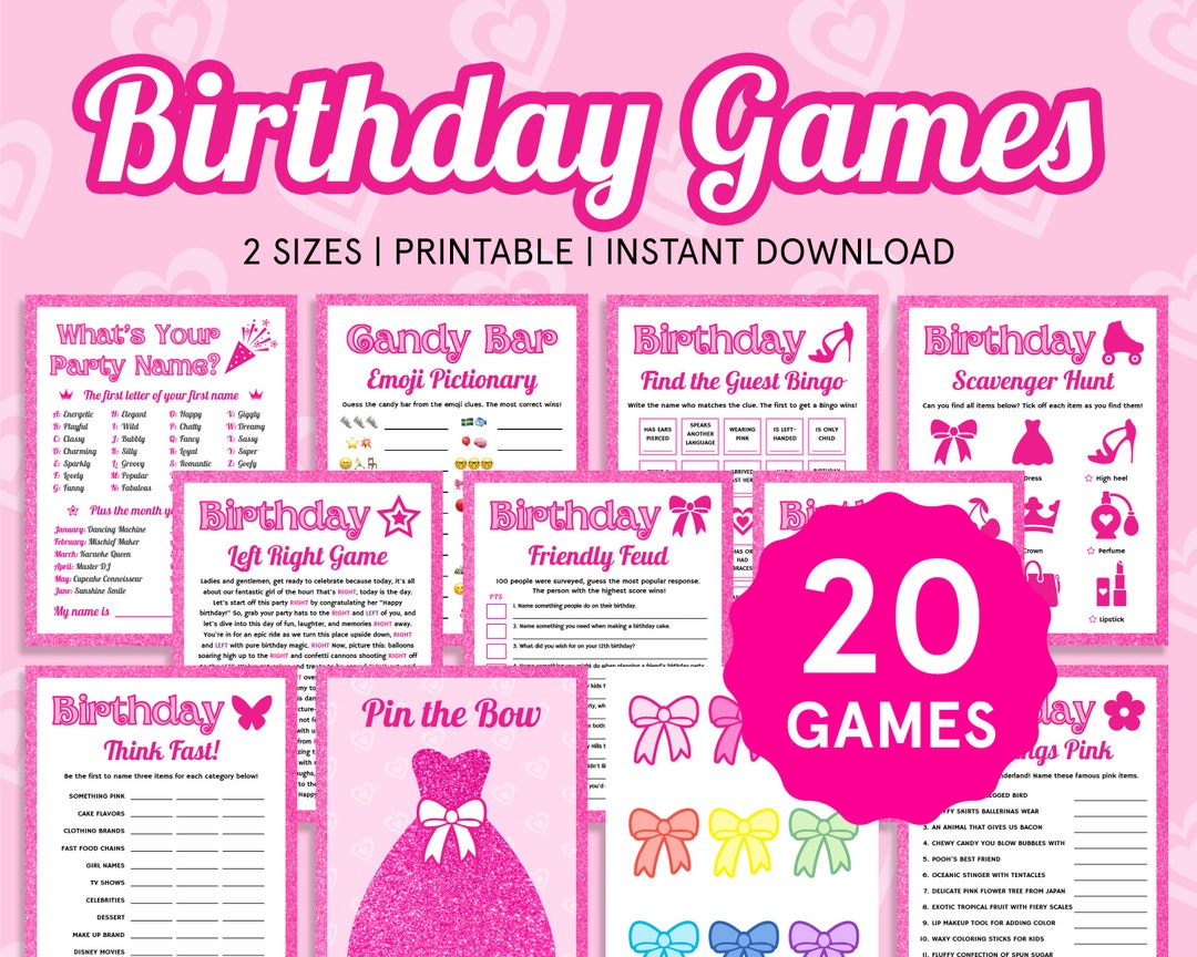 Girl Birthday Games Bundle Tween Birthday Games for Kids Fashion ...