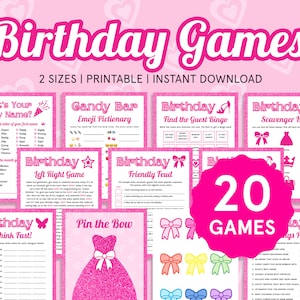 Girl Birthday Games Bundle Tween Birthday Games for Kids Fashion Birthday Doll Party Printable Birthday Games Teens Princess Birthday Party