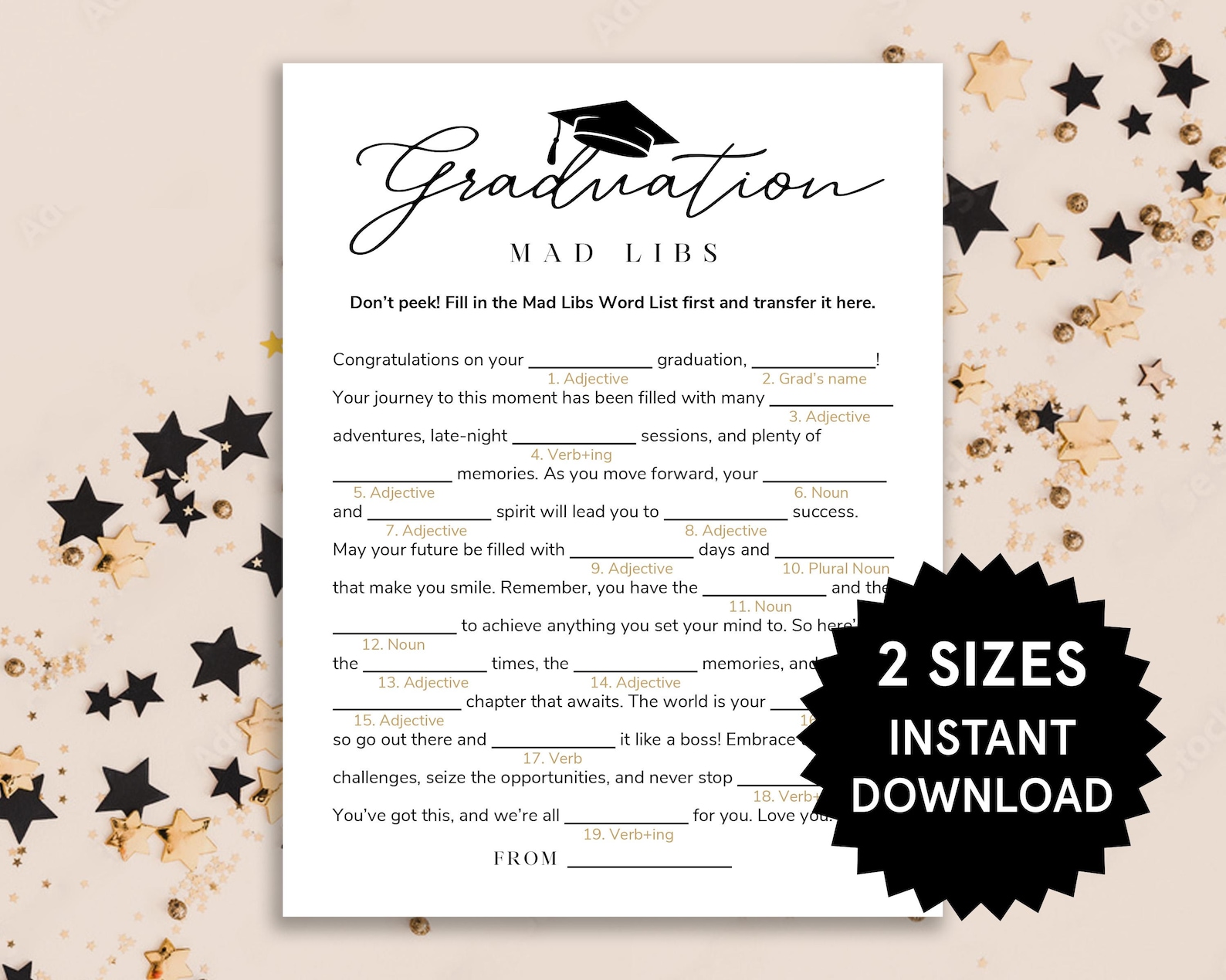 Graduation Libs Graduation Party Games Graduation Mad Libs Class of ...