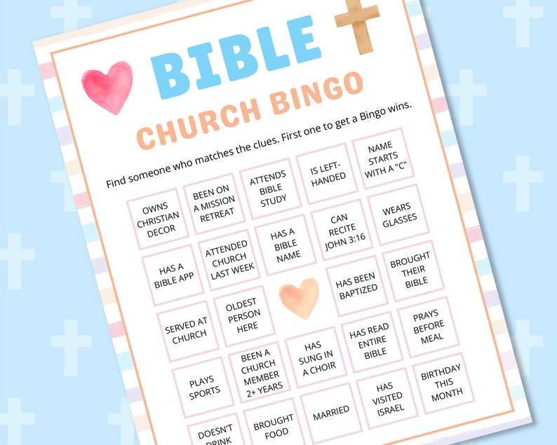 Bible Church Bingo Sunday School Bible Games Bible Activity for Kids ...