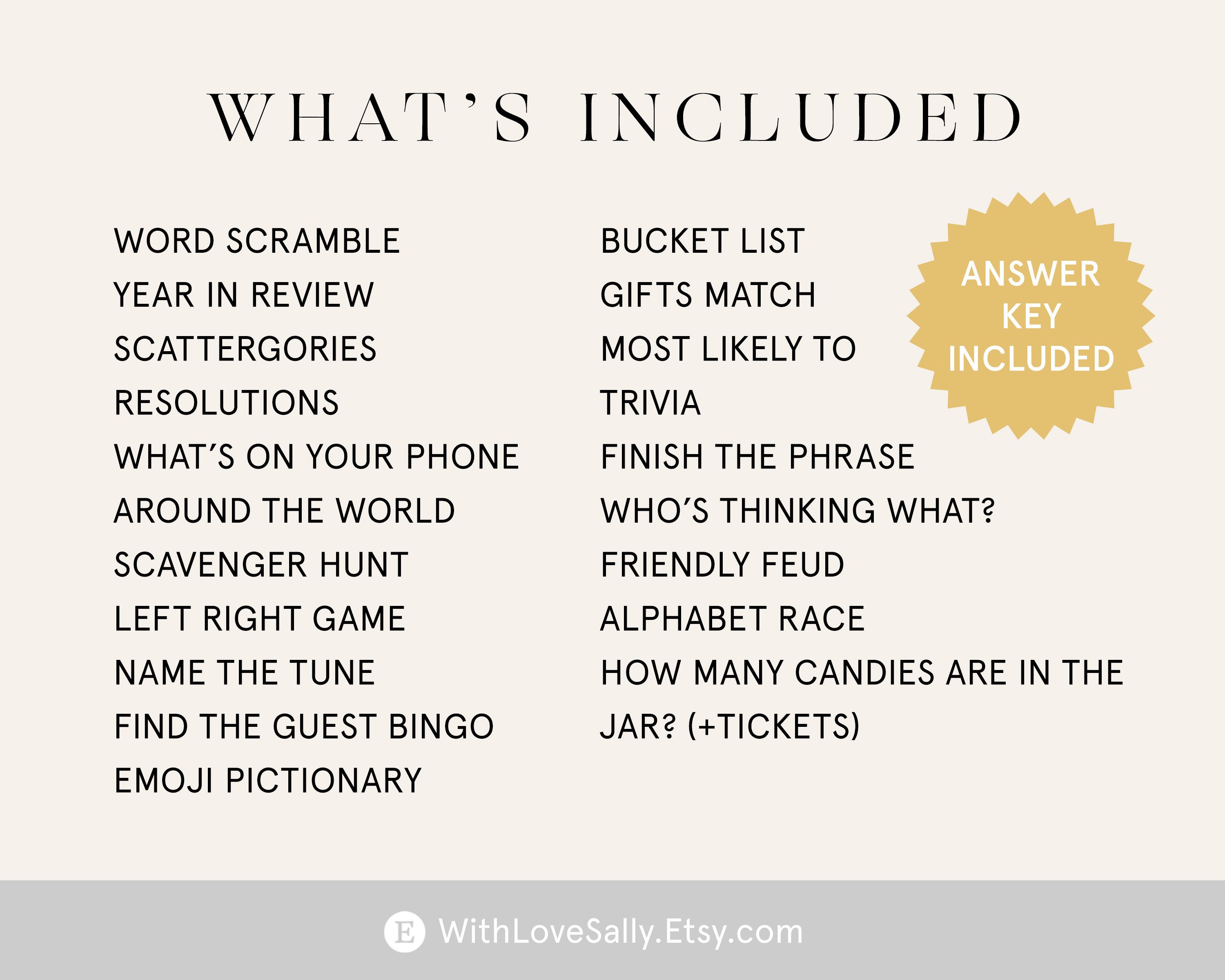 New Years Game Bundle New Years Eve Games Printable New Years Party ...