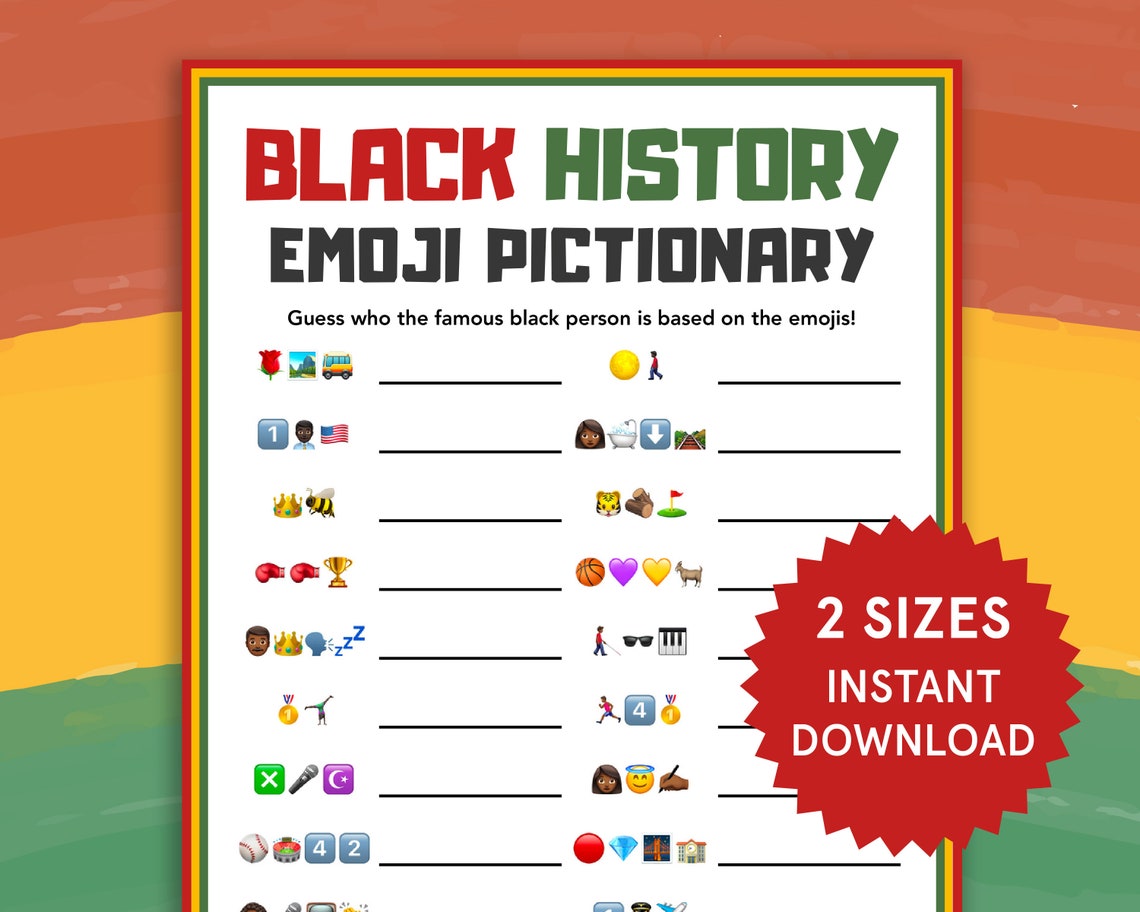 Emoji Pictionary Black History Month Emoji Pictionary