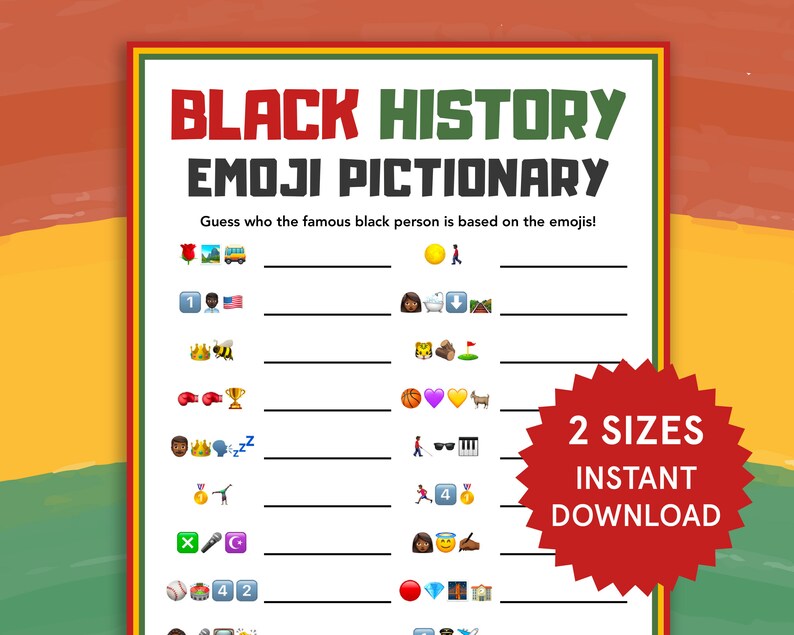 Emoji Pictionary Black History Month Emoji Pictionary