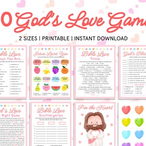Pacchetto di giochi sull'amore di Dio della Bibbia Giochi per la chiesa per bambini Giochi di studio della Bibbia cristiana Ministero per bambini Scuola domenicale Divertimento Attività di gruppo per giovani