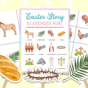 Bible Easter Scavenger Hunt Game Church Easter Activities for Kids Christian Easter Treasure Hunt Easter Bible Study Sunday School Games