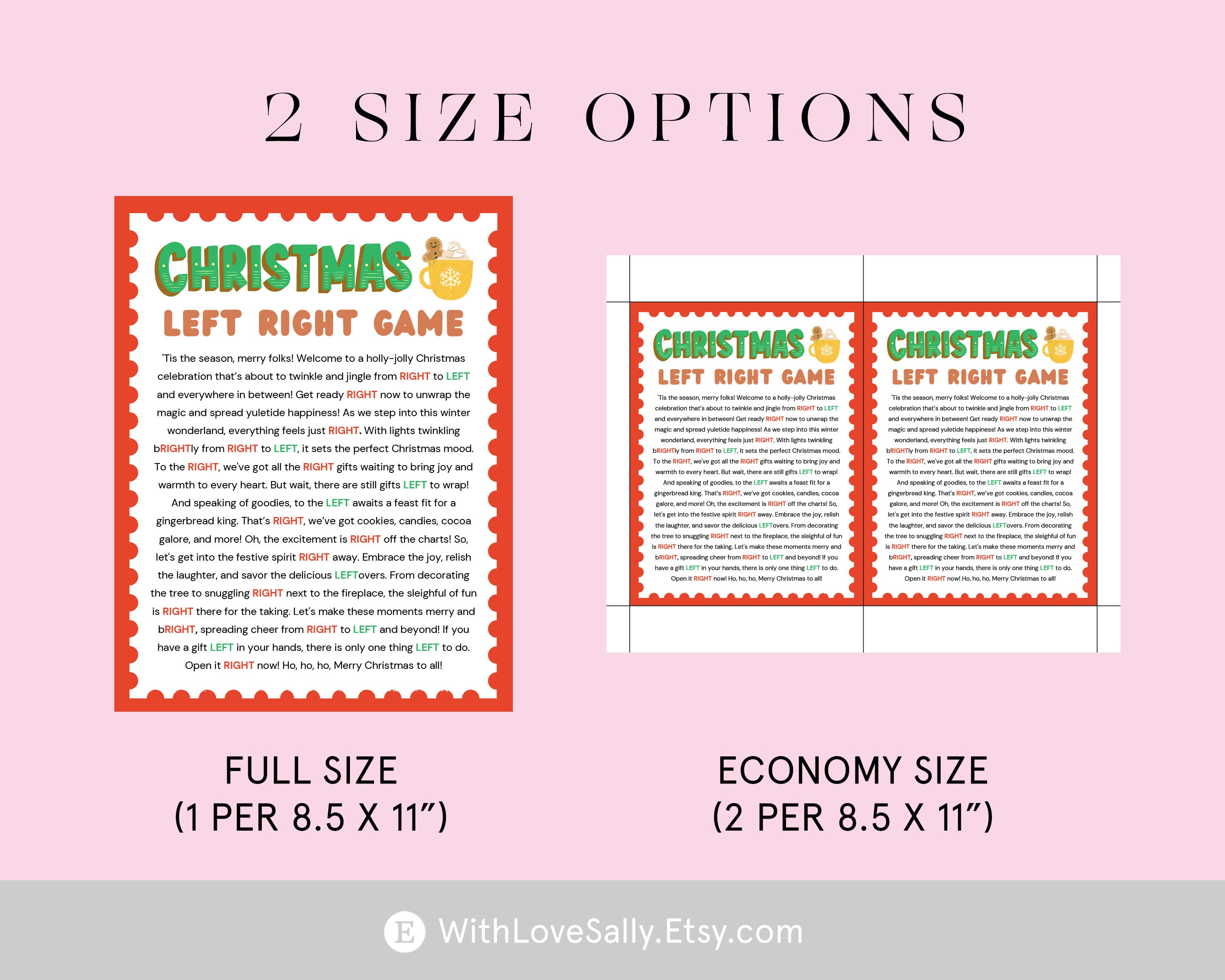 Christmas Left Right Game Christmas Gift Swap Gift Exchange Game