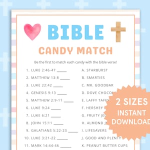 Bible Candy Match Bijbelspellen voor kinderen, volwassenen Paaszondagschoolactiviteiten Damesbedieningsspellen Kinderbediening Jeugdgroepsactiviteiten