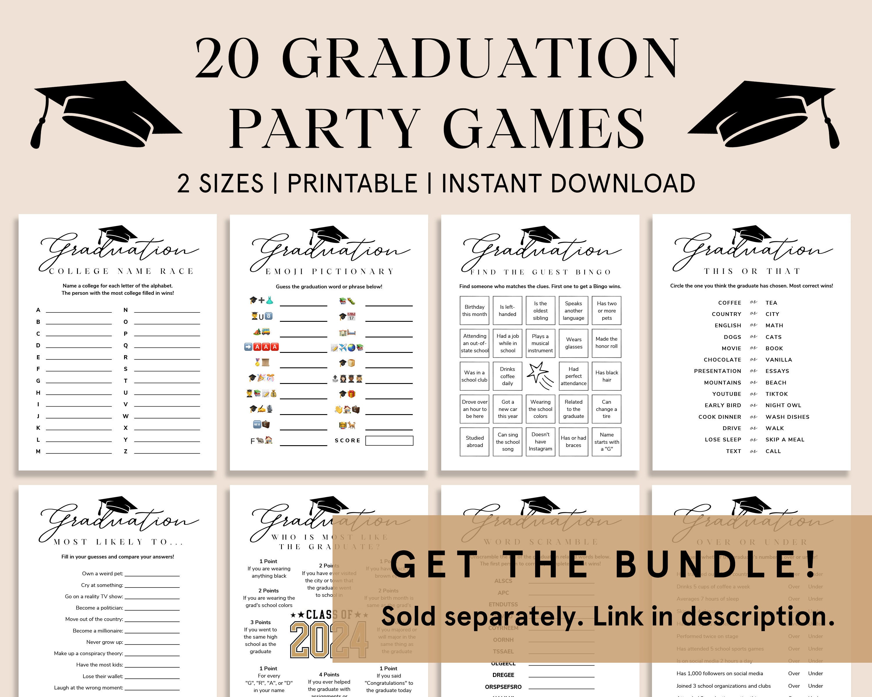 Graduation Over or Under Graduation Party Games Grad Party Games High ...