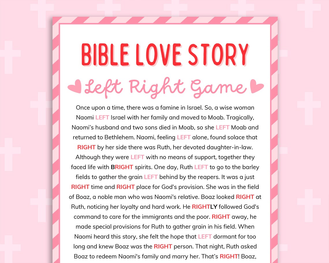Bible Story Left Right Game Church Valentine Game Gift Exchange Game ...