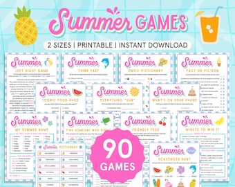 Summer Game Bundle Summer Games for Kids Summer Activities Family Summer Games Printable Pool Party Games Fun Summer Kids Birthday Games
