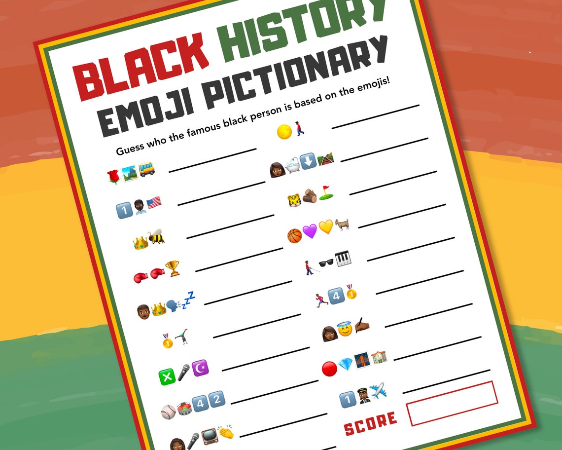 Emoji Pictionary Black History Month Emoji Pictionary