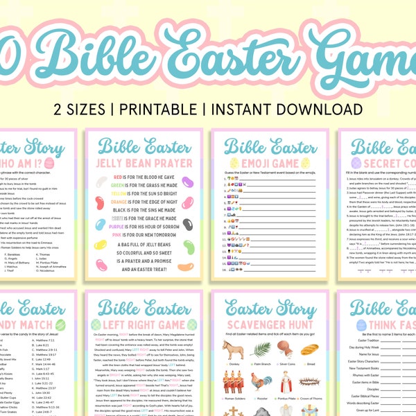 Bible Easter Games Bundle Christian Easter Games for Kids and Adults Easter Sunday Bible School for Kids Fun Church Youth Group Activities