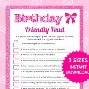 Pink Birthday Left Right Game Fun Girls Birthday Party Games for ...