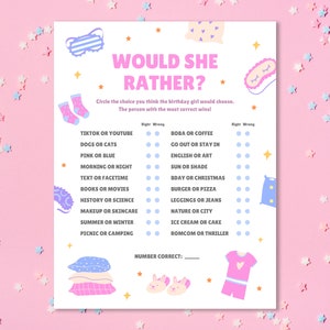 Would You Rather | Slumber Party Games | Girls Birthday Party Games | Teen/Preteen Sleepover Games | Cute Pink Pajama Party Game | Sleepover