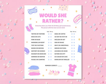 Would You Rather | Slumber Party Games | Girls Birthday Party Games | Teen/Preteen Sleepover Games | Cute Pink Pajama Party Game | Sleepover