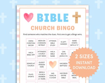 Bibelkirche Bingo Bibelspiele Sonntagsschulspiel Bibelarbeitsspiele für Kinder Erwachsene Kirche Jugendgruppe Spiele