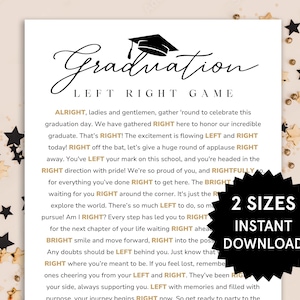 Graduation Left Right Game Graduation Party Games Class of 2025 High School Graduation Printable 2025 Graduation Game Senior Grad Party Game