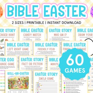 Bible Easter Games Bundle Christian Easter Games for Kids and Adults Easter Sunday Bible School for Kids Fun Church Youth Group Activities
