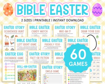 Bible Easter Games Bundle Christian Easter Games for Kids and Adults Easter Sunday Bible School for Kids Fun Church Youth Group Activities