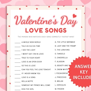 Galentines Day Love Songs Game -Fun Party Game - Ladies Night Out - Gi