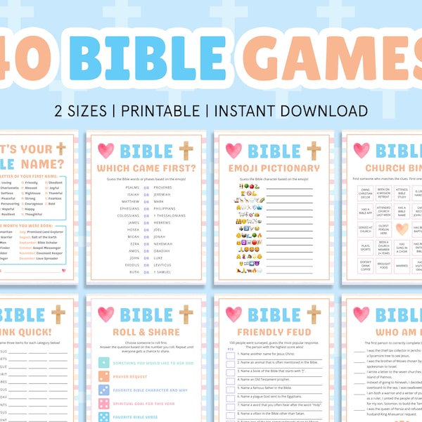 Bible Game Bundle | Church Bible Games for Kids, Teens, Adults | Christian Games | Kids Ministry Games | Sunday School | Easter Printable